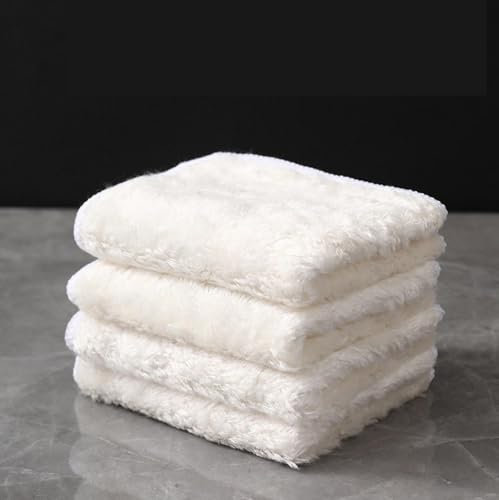 MEKPAM 5 Paños Blancos Gruesos De Fibra De Bambú para Lavar Platos, Estropajos De Aceite Absorbentes Y Antiadherentes, Paños para Lavar Platos De Cocina