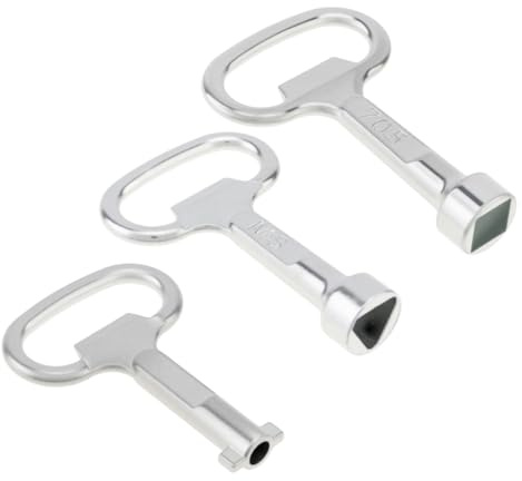OriGlam 3 Stück Multifunktions-Dreikant-Steckschlüssel-Schlüssel, Vierkant-Steckschlüssel-Schlüssel, Schlüssel-Form, Steckschlüssel-Schlüssel, Elektroschrank, Gas-Wasserzähler, Schalterschlüssel für
