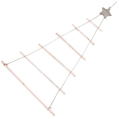 SOESFOUFU Weihnachtliche Holzleiter Wanddeko AST Zum Aufhängen Tannenbaumförmige Dekorative Xmas Rope Ladder Wandhalterung Für Festliche Geschenkideen