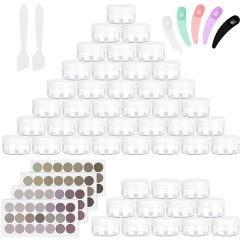 BELICOO 48 Stück Döschen 10ml Leer Cremedose Dosen Tiegel, Cremedöschen mit Schraubverschluss, für Lotion, Kosmetik, Shampoo(Weiß)