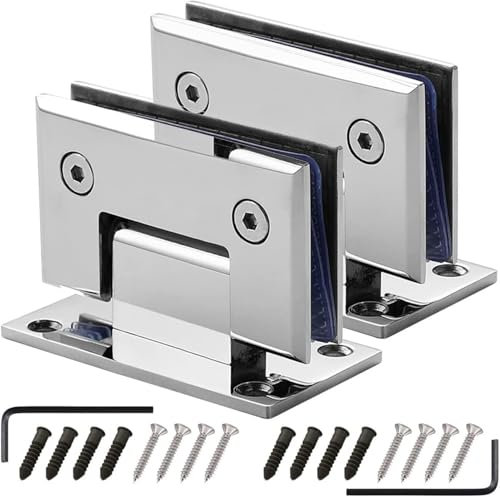 Charnière de porte de douche en verre,charnière de porte en verre,charnière d'armoire,charnière de porte en verre en acier inoxydable 304 en 2 pièces,clip en verre de salle de bain bidirectionnel 90,c