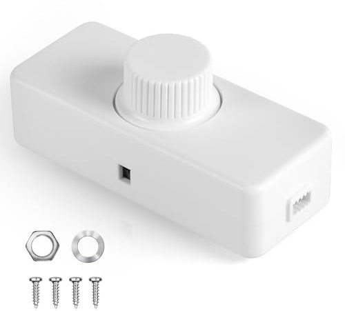 AXFEE Variateur LED Rotatif Intensité Réglable 3-100W Lampes AC 220-240V/50Hz Blanc Salon Chambre