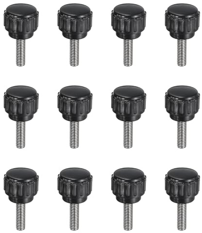 QUARKZMAN 12 Stück Rändelschraube mit Gewinde M4 x 14mm Rundkopfschraube | Rundgriffschraube Klemmknöpfe 14mm Handknöpfe Edelstahl 304 Daumenschrauben Spannschraube für Industrie Maschine