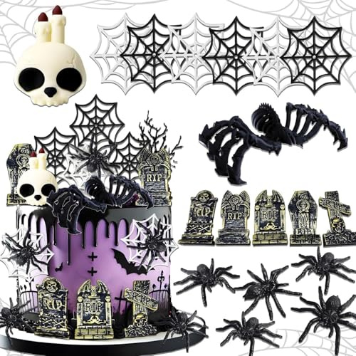 18Stk Spinne Kuchen Topper Set, Spinne Geburtstag Party Supplies, Spinnennetz Cupcake Topper, Halloween Kuchen Topper, Halloween Ornamente