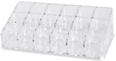 Expositor de Pintalabios Trapezoidal de Acrílico Transparente 18 Ranuras