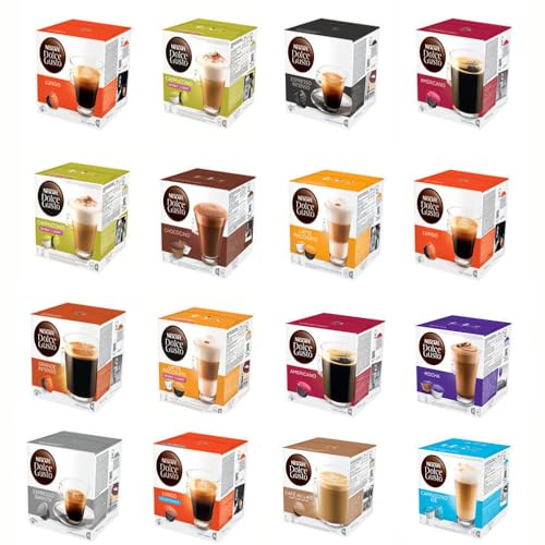Pick Any 6 Boxes of Compatible with Dolce Gusto Machines Coffee Pods, Pick from 40+ blends - Caramel Latte, Cappuccino, Decaf, Espresso Intenso and more