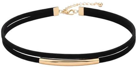 Wailike Choker Kette für Damen Schwarzes Gothic Halsband Velours Lederhalskette Vintage Halsreif Gothic Punk Trendiges Accessoire