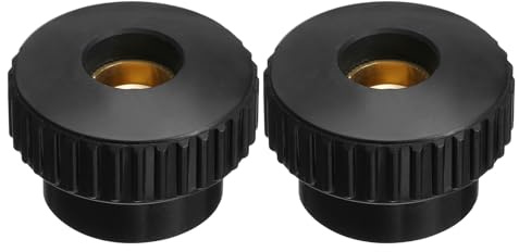 sourcing map 2Pcs Knurled Thumb Nuts, M12 x 40mm Clamping Nuts Through Hole Round Knobs Fasteners Copper Core Lock Nut for 3D Printer Parts, Machine Tools(Black)