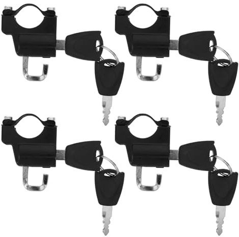 FOMIYES 4pezzi Lucchetto per Casco Moto con Chiave Blocco Antifurto per Manubrio Tubo Set di Sicurezza per Moto Scooter e Biciclette