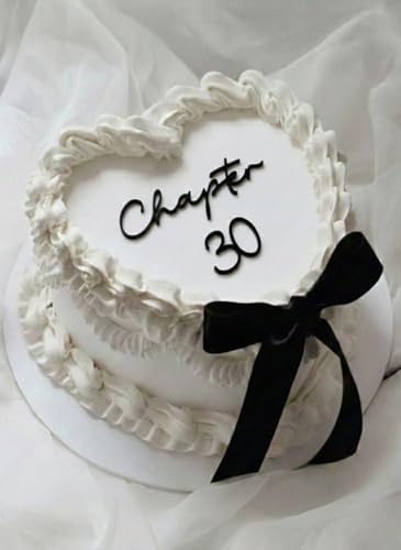 AMAR Chapter 30 Cake Topper, Black Gloss Acrylic, 3mm Thick, Laser Cut Decoration for Thirtieth Birthday Celebration, Vintage Style