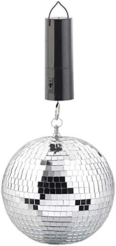 Lunartec Spiegelkugel: Selbstdrehende Discokugel zum Aufhängen, Ø 20 cm, Batteriebetrieb (Discokugel Batterie, Spiegelkugelmotor, Drehmotor batteriebetrieben)