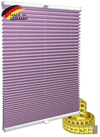 Gardinen21 Klemmfix Plissee nach Maß ohne Bohren | Jalousien Rollo mit Klemmträger | Sonnenschutz und Sichtschutz | Maßgefertige Fenster & Türen Rollos inLila