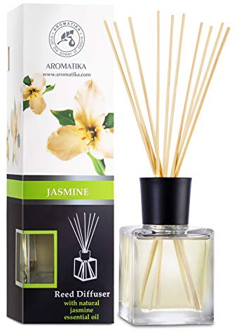 Difusor de Jazmín 200 ml - Fragancias de Ambiente Intensas y Duraderas - Difusores Aromáticos para Hogar - Aroma Floral - Ambientador - Difusor Perfumado - Aromaterapia - Reed Diffuser