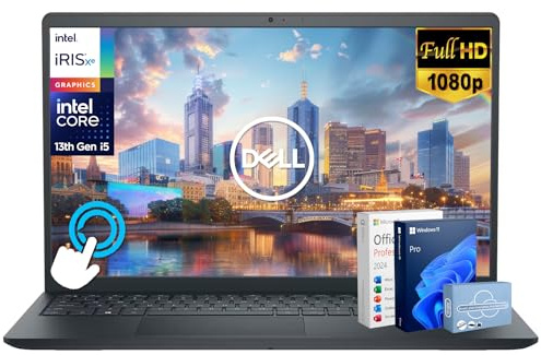Dell Inspiron 15 Touchscreen Laptop for 2025-2026 Business Student Home, AI Computer, 15.6 FHD, 10-Core Intel i5, 16GB RAM, 1TB Storage (512GB SSD+500GB Ext) MarxsolAddon, Win 11 Pro, Lifetime Office