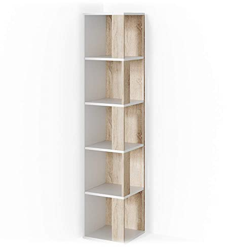 Vicco Scaffale angolare Lio, Bianco/Sonoma, 33.3 x 162.2 cm