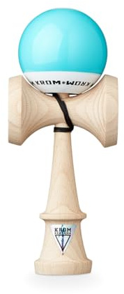 KROM Original PRO Kendama aus Holz für Anfänger und Fortgeschrittene - Pop LOL Azzurro - Geschicklichkeitsspiel für draußen und drinnen - Holzspielzeug mit Schnur und Ball