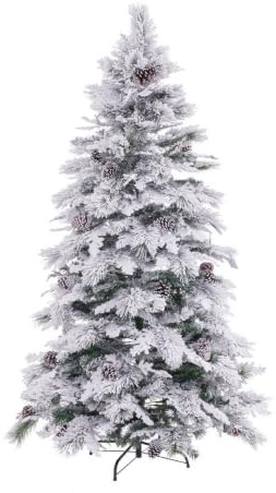 LOLAhome Árbol de Navidad Artificial PVC/PE Verde y Blanco con Nieve 150 cm | Decora tu hogar con este árbol de 272 ramas. Fácil de montar, ideal para crear un ambiente cálido y festivo.