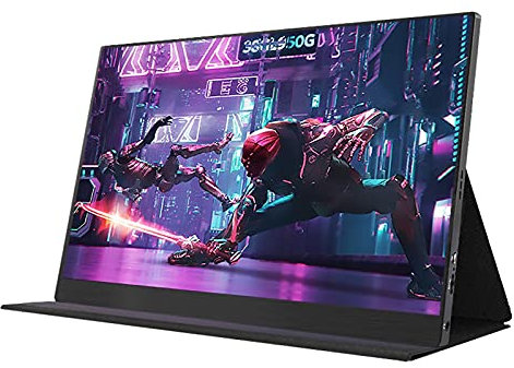 Liudan Monitor Portatil 144Hz 2k Monitor portátil 15.6 '' HDR FHD IPS Juego con USB-C HDMI Pantalla de computadora Externa for PS4 PS5 Interruptor Xbox Ordenador Personal Teléfono, 2560x1440 Monitor
