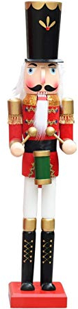 RENJIELI 35 Alto Grande Natale Schiaccianoci in Legno Re Soldato Ornamento Decorazione Natalizia Figure Giocattoli Burattino Decorazioni per la Casa (Size : Soldier with Drum) Little Surprise