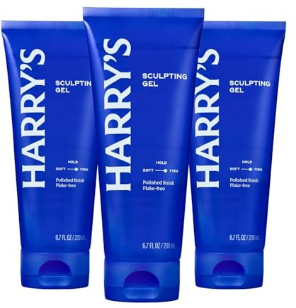 Harry's Hair Gel for Men, Hair Gel with Firm Hold & Polished Finish, 6.7 Fl Oz, 3 Pack