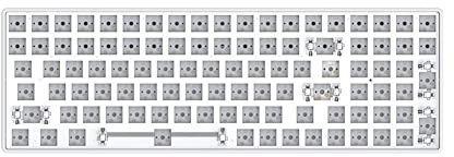 Qutsvosh Kit de teclado mecánico intercambiable en caliente de 100 teclas RGB Bluetooth+2.4G inalámbrico+teclado para juegos de 3 modos con cable