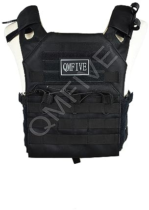 QMFIVE Military Army Tactical Airsoft Assault Jagdträger MOLLE Combat Weste (JPC-VESTBK)