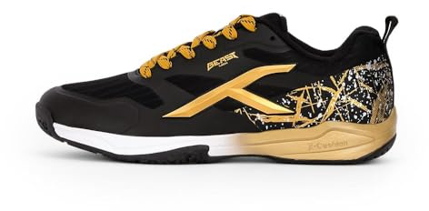 HUNDRED Beast MAX, Zapatos de Bádminton Hombre, Black/Gold, 44 EU