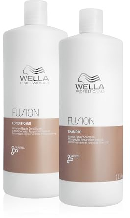 Wella Professionals Fusion Intense Repair Vorteils-Set – reparierende Haarpflege für kaputtes Haar – Set aus 1 L Shampoo und 1 L Conditioner – mit Aminosäuren und mikronisierten Lipiden