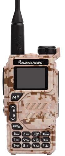 UV K5 Quansheng Walkie Talkie Tragbares Radio AM FM Zwei-Wege-Radio DTMF Wireless Long Range Ham Radio Empfänger Camouflage Look (Brown)