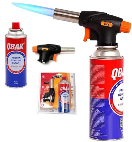 ALJOIR Pack Cabezal de Soplete + Cartucho de Gas 227g Soplete de Cocina Profesional con Llama Ajustable, para Flambeado, postres