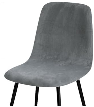 Cubre Funda 1/2/4/6 funda de terciopelo for silla con respaldo corto fundas elásticas for asiento fundas for sillas comedor Bar oficina fiesta Banquate Fundas Sillas De Comedor(Color:Velvet-Grey,Size: