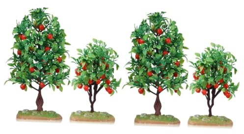 Warmhm 4stücke Mini Modelle Künstliche Dekoration Für Dioramen Und Mikrolandschaften Realistische Simulation Aus Robustem Für Zugmodelle Und Bastelprojekte