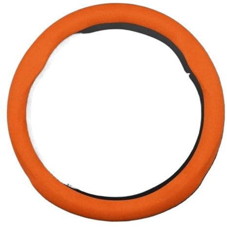 Lenkradhüllen Für 6 Für Serie 645Ci Auto Lenkradbezug Kein Geruch Super Dünnes Fell Leder Sommer Winter Frauen Mann Lenkrad Schutzhülle(A-Orange-Round)