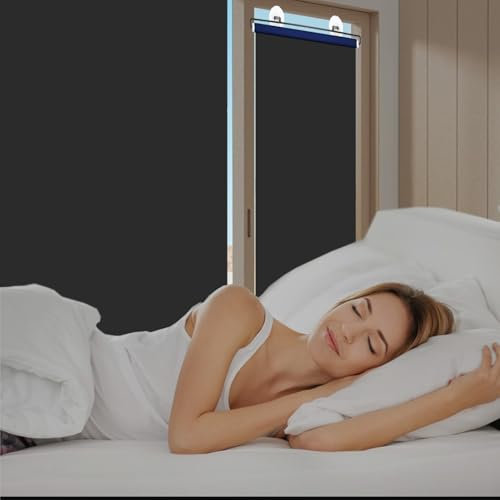 Saugnapfes Rollo Verdunkelung Rollos Für Fenster Temporäre Sonnenchutz Hitzeschutz Verdunklungsrollo Ohne Bohren Für Balkon,Küche,Büro,Auto(Blau,W23 x H49)