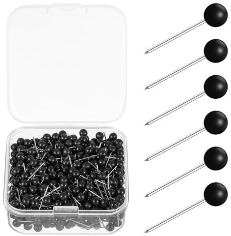 500 Stück Pinnadeln Reißnägel Schwarz Map Push Pins 1/8 Zoll Kopf Und Stahlspitze Tecknadeln Mit Packung Pinnwandnadeln Kartennadeln Mit Stahlfreier Spitze Landkarte Pinnadeln