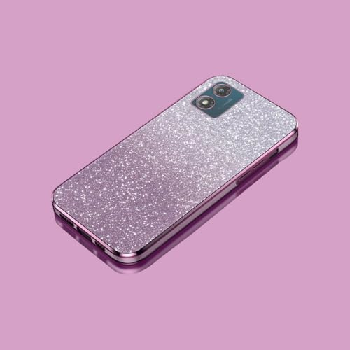 PAIXIKYZ Compatible con Motorola Moto E13 | Funda Suave Transparente Electropalada de TPU + Papel con Purpurina
