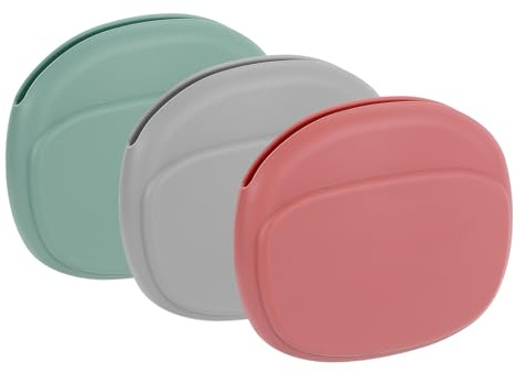 sourcing map 3pcs Earbuds Cases, Wired Earphone Case Holder Organizer, Silicone Ear Buds Case Small for USB Cable, Earphones, Red,Grey,Green