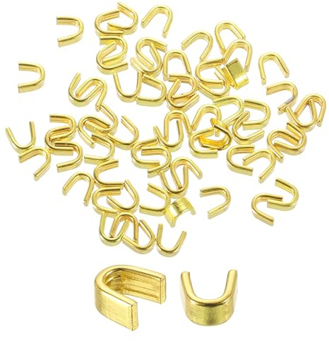 QUARKZMAN 80 Stück Reißverschluss Endstück, 4,2 mm U Form Reißverschluss Stopper Oben Reisverschluss-Zipper Ersatz für Zipper Austauschen Taschen Mänteln Jacken Rucksäcken Reparieren, Gold