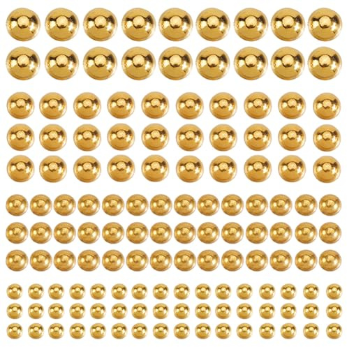 SOFPLATE 5600 Stück 4 Größen Selbstklebende Perlenaufkleber Zum Aufkleben Goldfarben Flach Rund Acryl Flache Rückseite Gesichtsedelsteine Verzierungen Für Haare Augen Nägel Make Up Kunst Basteln Scrap