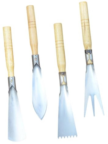 FONDOTIN 4pièces Petits Outils De Jardinage Acier Trowels Multifonctions pour Creuser Planter Et Désherber Jardin