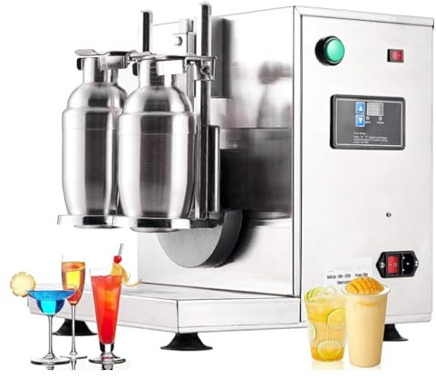 Coctelera automática de té con leche, máquina mezcladora eléctrica de doble marco, 1-120 segundos, ajustable para batidos cremosos y batidos, perfecta para uso doméstico o comercial