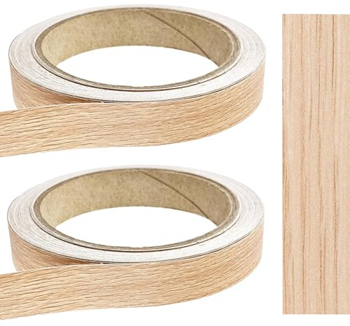 LIUQOBN Lot de 2 bandes autocollantes pour bordure de meubles - 18 mm x 10 m - Restauration et réparation de meubles, panneaux en bois