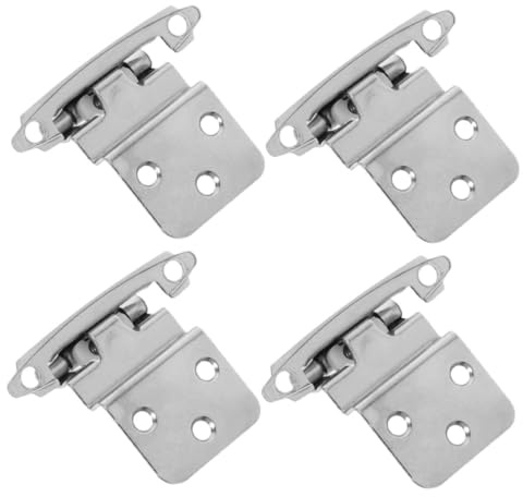 LOEFLIFA 4pcs Flush Mount Cabinet Hinges Soft Close Invisible Wardrobe Door Hinges Self Closing Kitchen Cupboard Hardware for Furniture