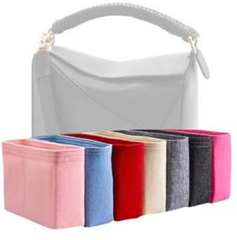 Xoppia Taschen-Organizer, kompatibel mit Loewe Kleine Puzzle-Tasche, Filzeinsatz für Damenhandtasche. (Beige, Stil B: seitlicher Reißverschluss)
