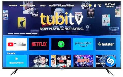 SMART TV 43 Pollici FHD Full Screen, Android 14, Netflix, Prime Video, Youtube, Google Play - Bluetooth, Usb Support, 3D, Dolby Digital - Telecomando e Staffe, Senza Cornice Effetto Cinema