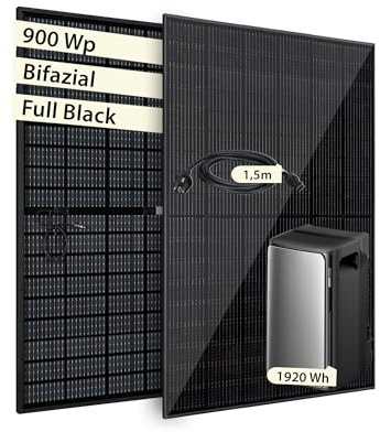 VALE Balkonkraftwerk Bifazial 900 Wp Full Black - EcoFlow Stream Ultra