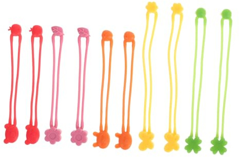 Hemobllo 10 Pezzi Fasce Elastiche in Silicone per Cucina Bande Regolabili e Versatili per Alimenti Contenitori e Organizzazione Casa e Ufficio