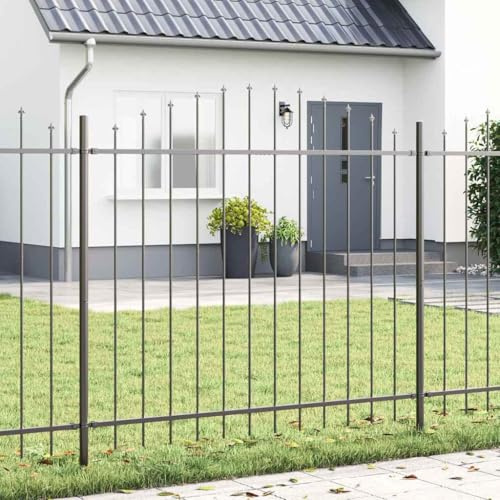 Mokuyary Gartenzaun Grau 170 x 150 cm Maschendrahtzaun Gartenzaun mit Viereckgeflech idealer für Grundstück,Garten und Tiergehege