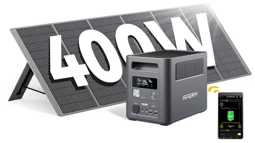 AFERIY Portable Power Station 3600W with 4x 400W Portable Solar Panel, Expandable 3.8-11.5kWh, Portable Power Station 3840Wh, Fast Charging, Silent Solar Generator for Home Backup, Camping, Off-Gird