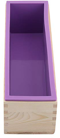 Hamwesh Moldes de, 1200 Ml Rectángulos Moldes de de Silicona Resistentes a Altas Temperaturas, para Hacer DIY con Carcasa de Madera Desmontable para Hecho a Mano Pastel de Chocolate Pudín